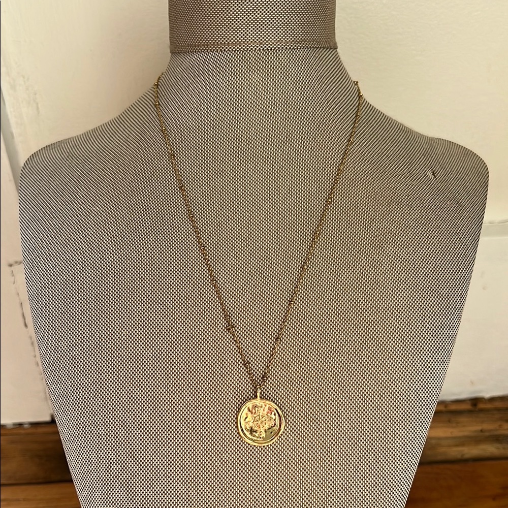 Gorjana Gold Necklace with Circular Pendant